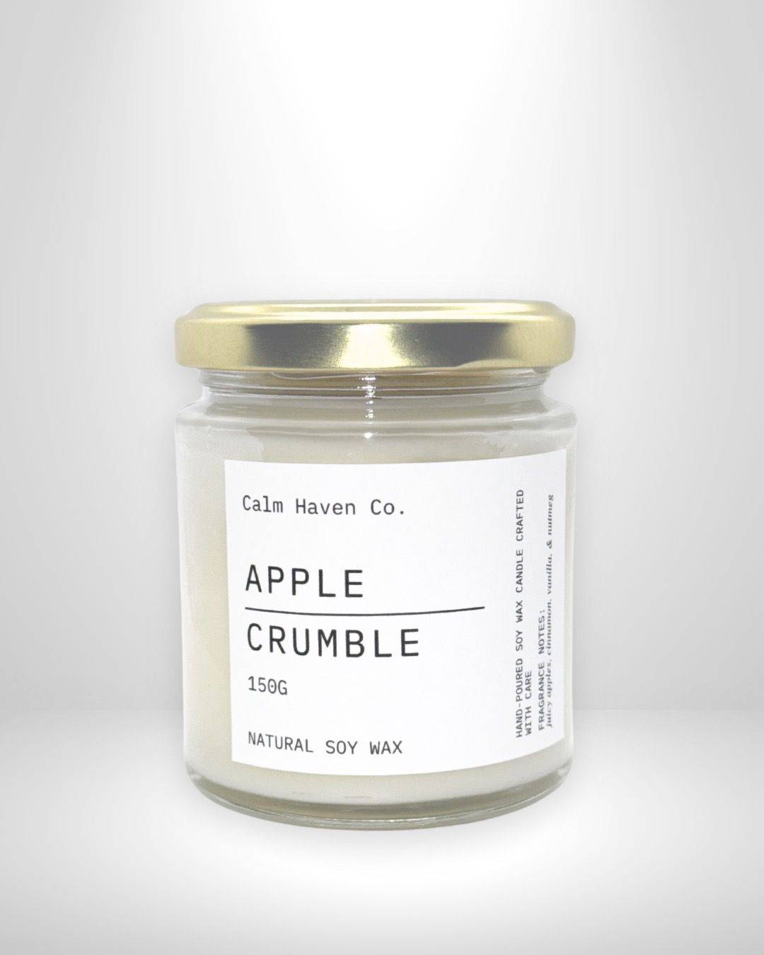 Luxurious Scented Soy Wax Candle - Apple Crumble