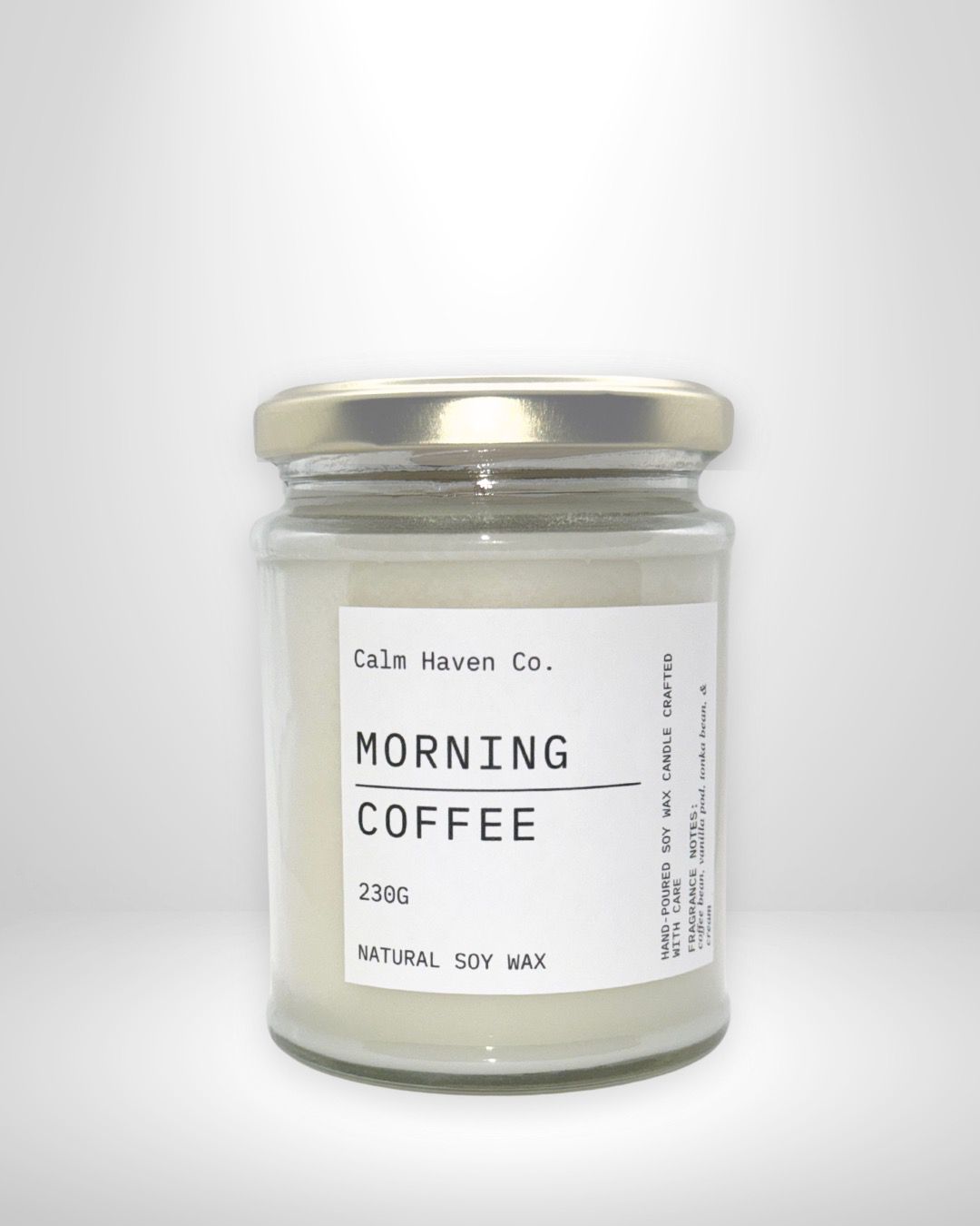 Luxurious Scented Soy Wax Candle - Morning Coffee
