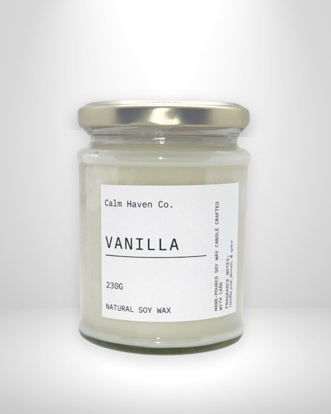Luxurious Scented Soy Wax Candle - Vanilla Soy